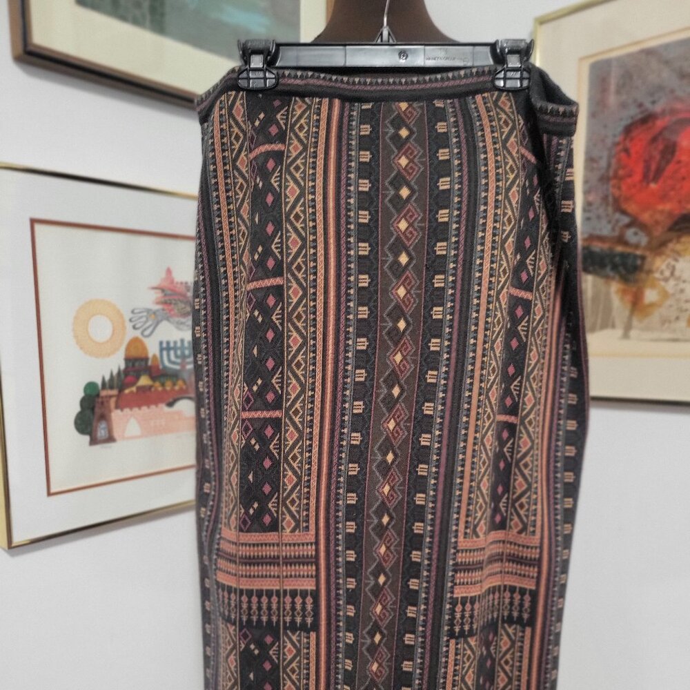 Peruvian Connection Ethnic Knit Skirt-Straight Style Size XL